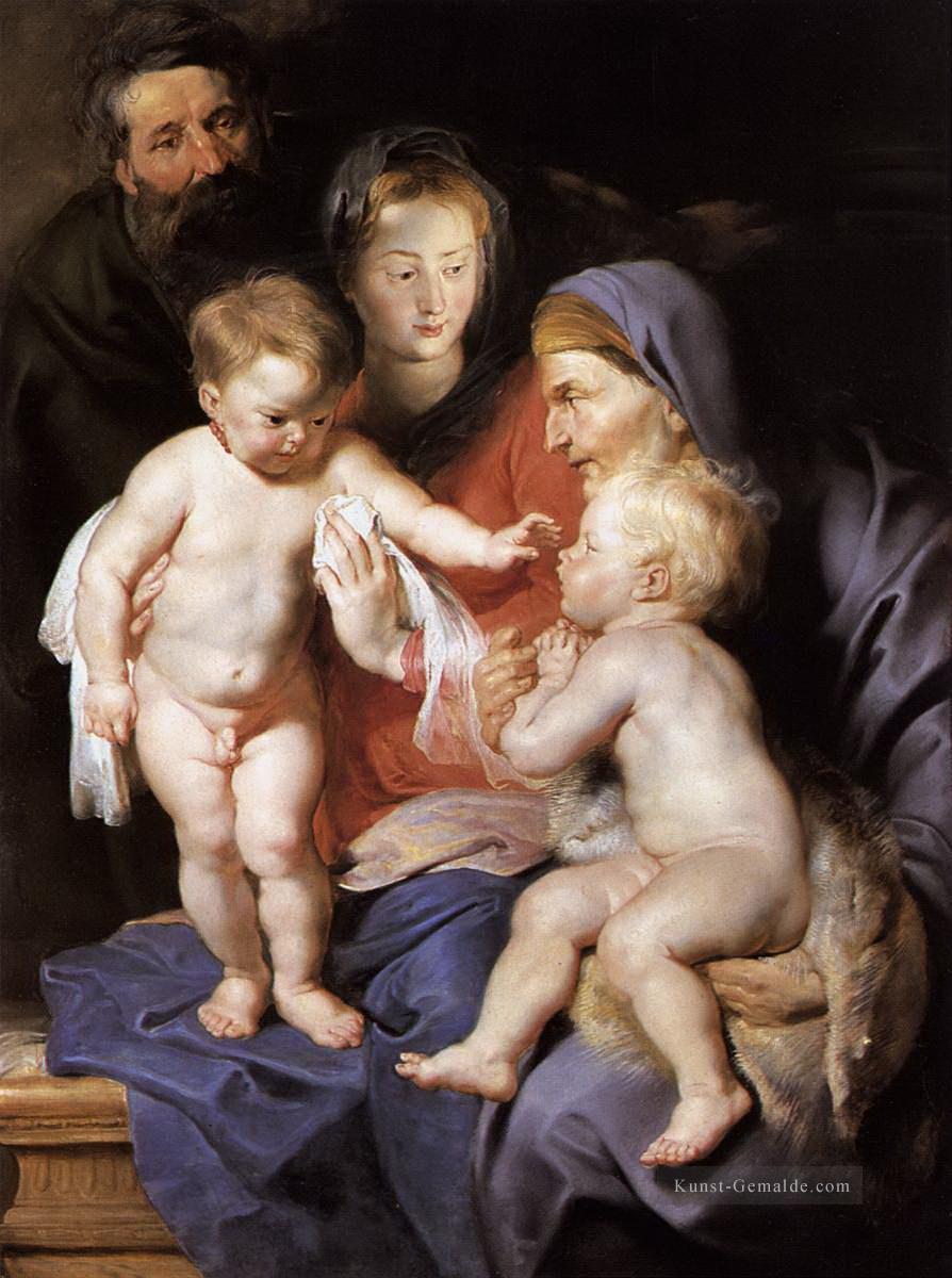 die heilige Familie mit St Elisabeth und den Säugling Johannes des Täufers Peter Paul Rubens Ölgemälde